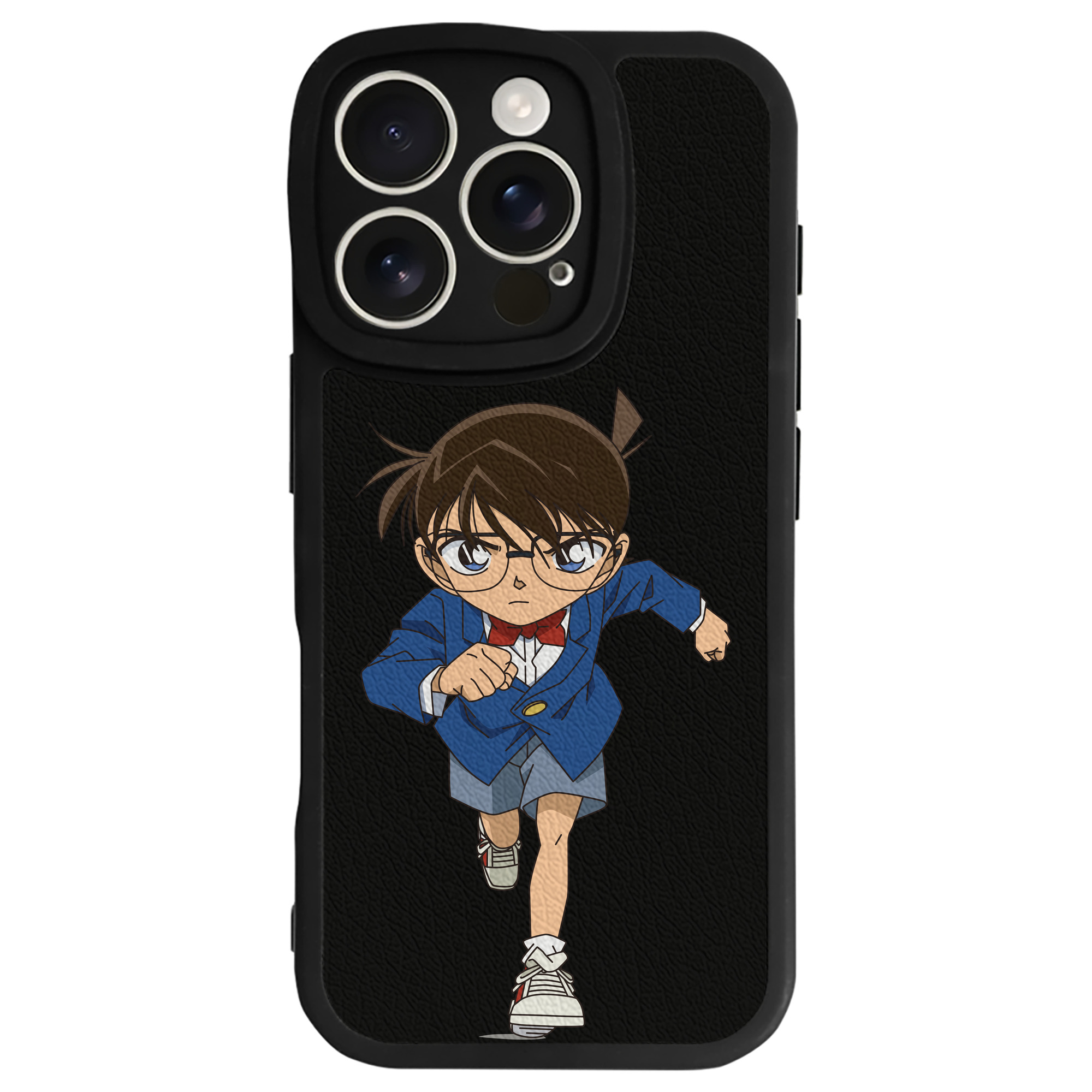 （画像用） 名探偵コナン 江戸川 コナン Detective Conan Conan Edogawa 【iPhone 16シリーズ対応】シリコンスマホケース（レザー調） 材質：シリコン